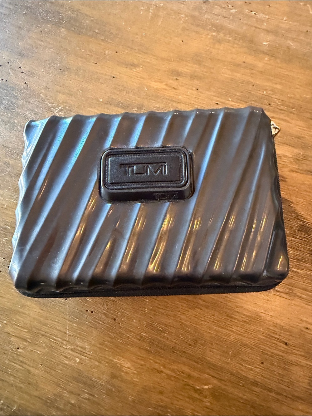 TUMI Black Hardcase Zipper Travel Pouch collab w Delta